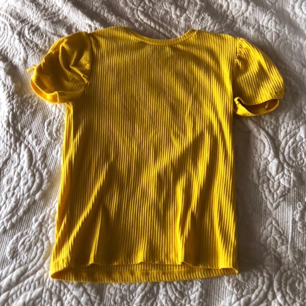 ZARA Yellow Ribbed Top